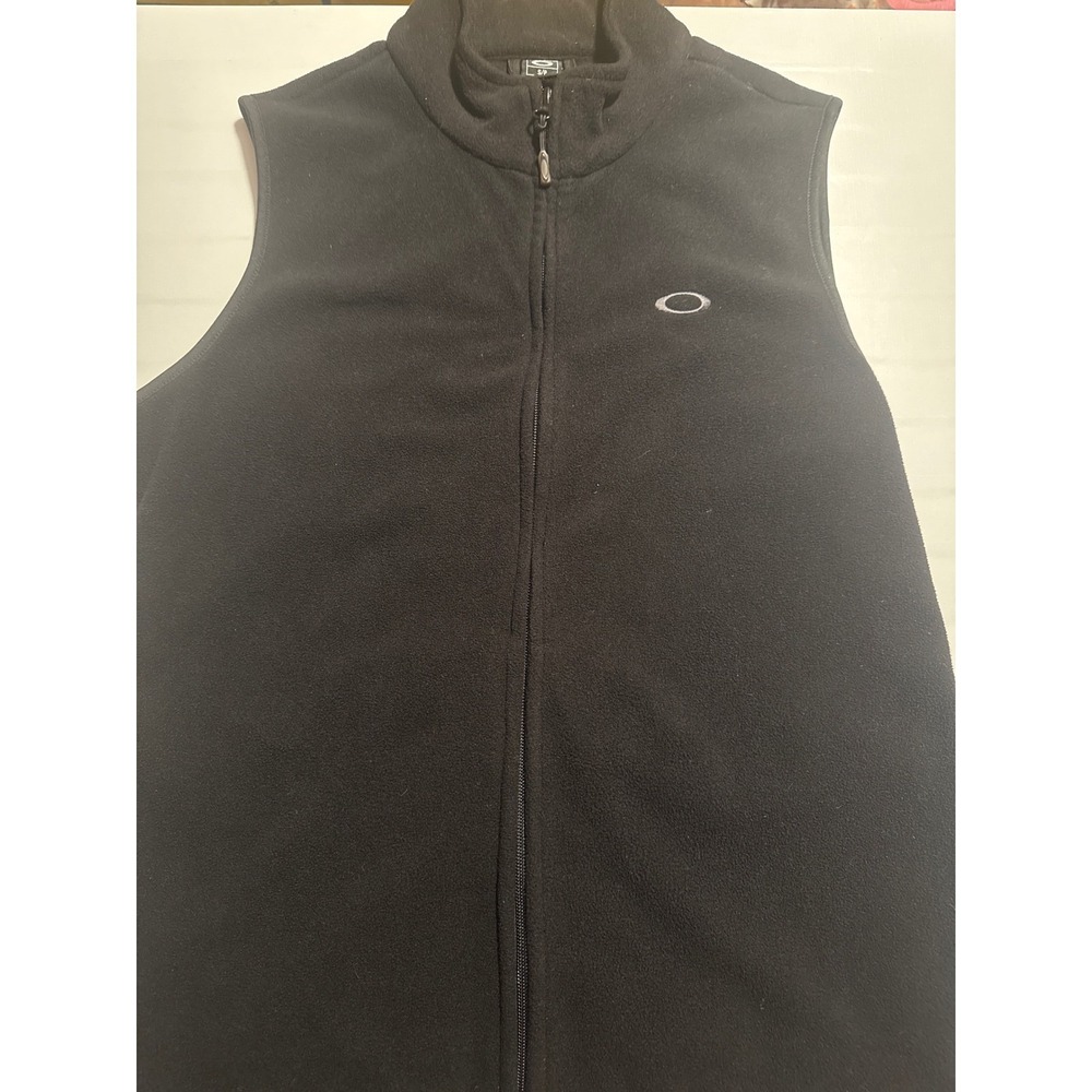 Oakley Womens Black Fleece Vest Full Zip Logo Size S/P‎
